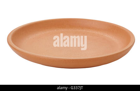 Clay saucer isolated on white. Include clipping path Stock Photo