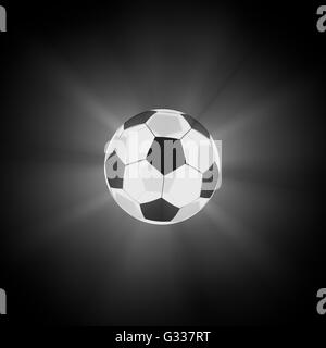 Glowing glass soccer ball. Isolated on white background. 3d render Stock Photo