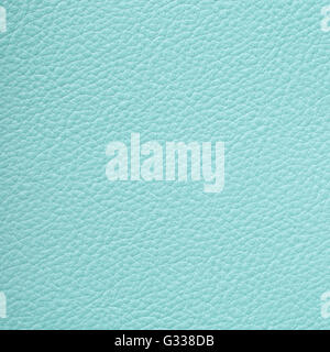 Pale turquoise  leather texture. Close up, top view. Stock Photo