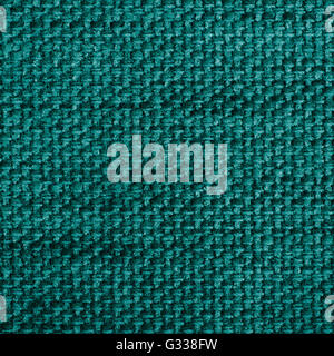 Dark cyan fabric texture. Close up, top view. Stock Photo