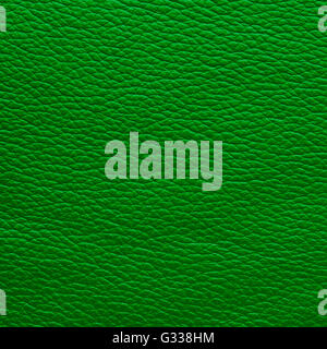 Kelly green leather texture. Close up, top view. Stock Photo