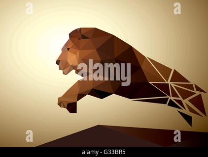 Lion polygonal geometric, pattern design Stock Vector