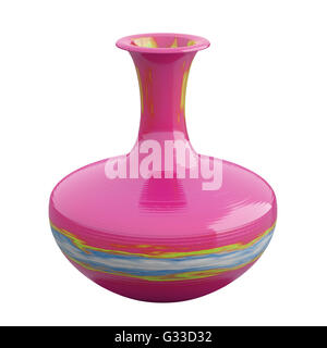 Empty ceramic jug isolated on white background. Include clipping path. Front view. 3D illustration Stock Photo