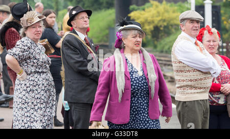 Reenactors at the 1940s Wartime Weekend on the Great Central Railway Stock Photo