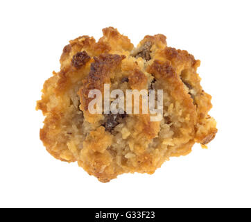 A single chocolate chip macaroon isolated on a white background. Stock Photo