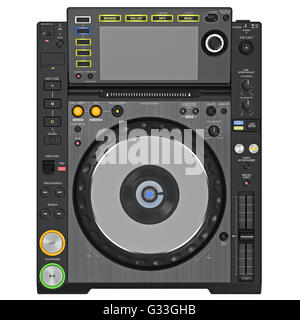 Black dj turntable player, top view Stock Photo