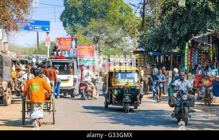 Street scene Agra, Uttar Pradesh, India, Asia Stock Photo