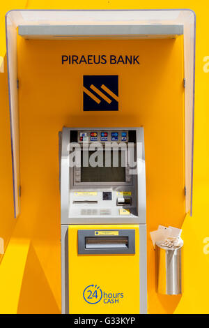 Colourful ATM, Corfu Old Town, Corfu, Greece Stock Photo