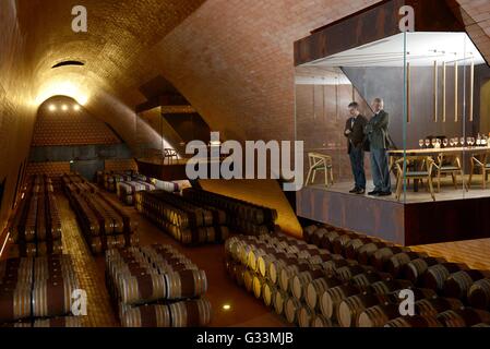 The Marchese Piero Antinori with the oenologist Renzo Cotarella  photographed in the Marchesi Antinori winery in Tenuta Bargino, Stock Photo