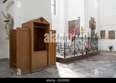 Confession Confessional box booth inside St Marys Church, Gdansk, Poland, Europe Stock Photo