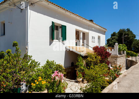 The White House ( Childhood Home of British Authors Gerald & Lawrence Durrell ) Kalami, Corfu Island, Greece. Stock Photo