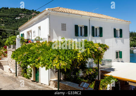 The White House ( Childhood Home of British Authors Gerald & Lawrence Durrell ) Kalami, Corfu Island, Greece. Stock Photo