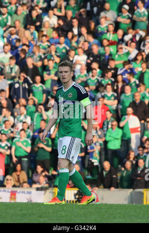 27th May 2016 - Vauxhall International Challenge (Friendly). Northern Ireland 3 Belarus 0. Northern Ireland's captain Steven Davis (8) in action. Stock Photo