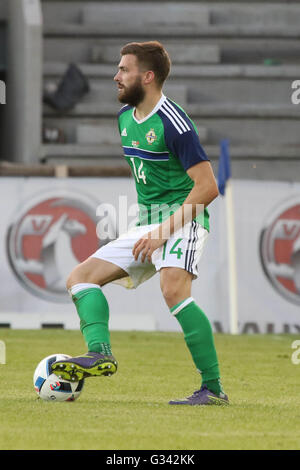 27th May 2016 - Vauxhall International Challenge (Friendly). Northern Ireland 3 Belarus 0. Northern Ireland's Stuart Dallas (14) in action. Stock Photo