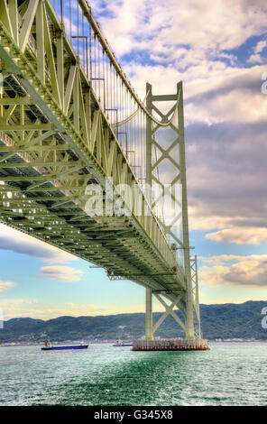 Akashi Kaikyo suspension bridge in Japan Stock Photo