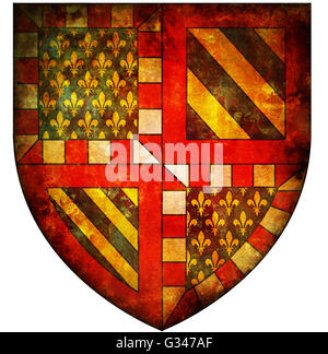 old isolated over white coat of arms of bourgogne Stock Photo