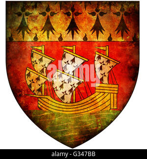 old isolated over white coat of arms of nantes Stock Photo