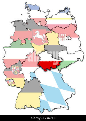 thuringia on old administration map of german provinces (states) with clipping path Stock Photo