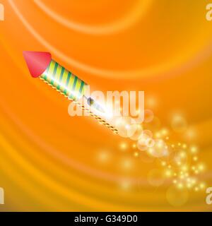 Petard Isolated on Yellow Background Stock Vector