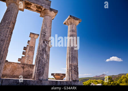 Aphaia temple on Aegina Island in Greece Stock Photo