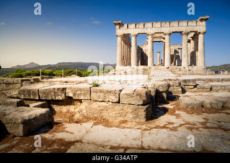 Aphaia temple on Aegina Island in Greece Stock Photo