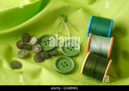 Haberdashery Items Green Stock Photo