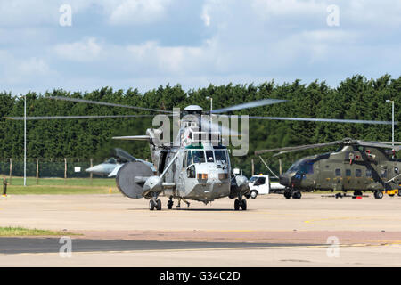 Royal Navy Westland WS-61 Sea King ASaC7 Helicopter XV707 used for Airborne Early Warning and Airborne Surveillance and Control. Stock Photo