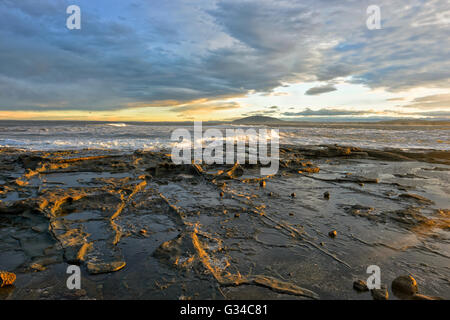 Sunset over Gerroa headland, Illawarra Coast, New South Wales, Australia Stock Photo