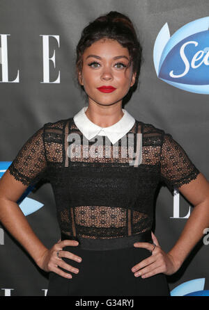 West Hollywood, CA, USA. 7th June, 2016. 07 June 2016 - West Hollywood, California - Sarah Hyland. ELLE Hosts Women In Comedy Event featuring July cover stars Leslie Jones, Melissa McCarthy, Kate McKinnon and Kristen Wiig held at HYDE Sunset: Kitchen   Cocktails. Photo Credit: F. Sadou/AdMedia © F. Sadou/AdMedia/ZUMA Wire/Alamy Live News Stock Photo