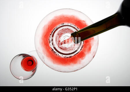 Red wine, decanter, bottle, glass Stock Photo