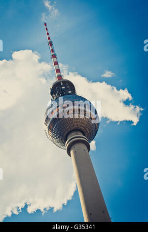 Fernsehturm, television tower in Berlin Stock Photo