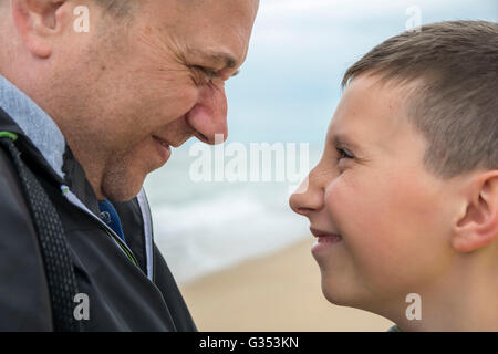 Father and son - people expression Stock Photo