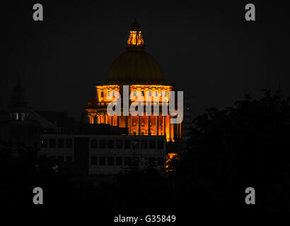 Night shot on Belfast City Hall. Colour burst effect added. Stock Photo