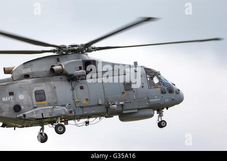 Royal Navy Fleet Air Arm AgustaWestland AW101 (EH Industries EH-101) Merlin HM.1 Helicopter ZH858 Stock Photo