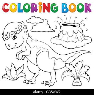 Coloring book dinosaur topic 5 - picture illustration. Stock Photo