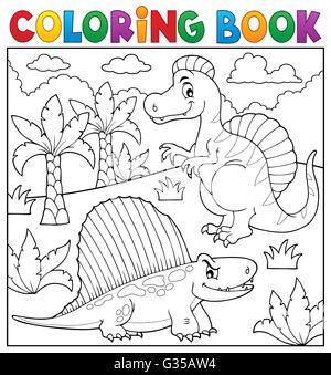 Coloring book dinosaur topic 7 - picture illustration. Stock Photo