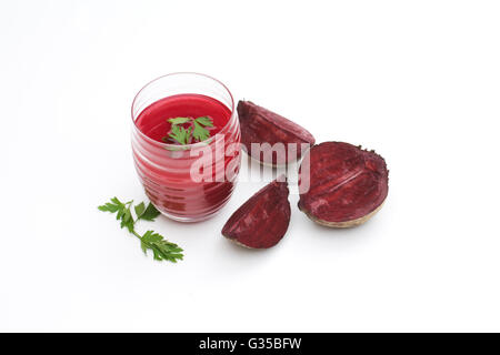 Fresh beetroot juice in a glass. Stock Photo
