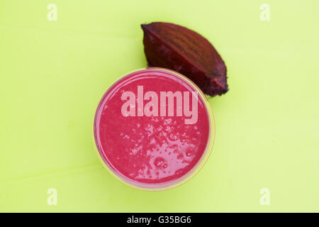 Beetroot smoothie from above. Stock Photo