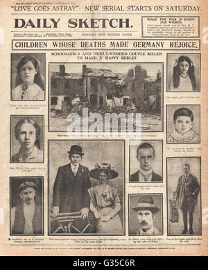 1916 Daily Sketch Victims of zeppelin raid