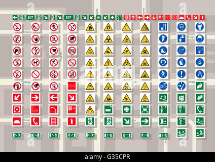 Set of pictograms for cards and city schemes. Stock Photo