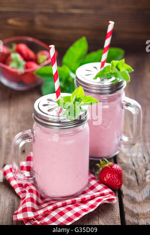 strawberry smoothie Stock Photo