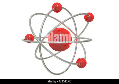 Atom, 3D rendering isolated on white background Stock Photo