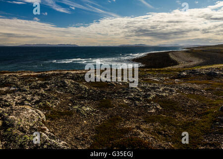 The coastline of Vadsoya, Vadso, Finnmark, Norway. Stock Photo