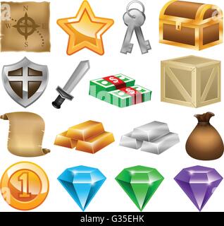 Game Icons, Social Game, Online Game, Game Development Stock Vector