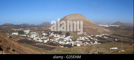 Lanzarote - Montana Blanca with the Monte Guatisea Stock Photo