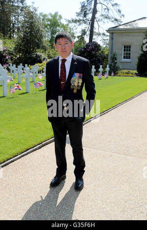 Decorated French military veteran: Pascal Tran-Huu, Capitiane 'Captain', French Cavalry Army retired Stock Photo