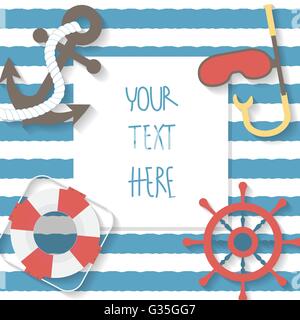 summer vacation background, sailor concept, text can be add for advertising, wallpaper, greeting card Stock Vector