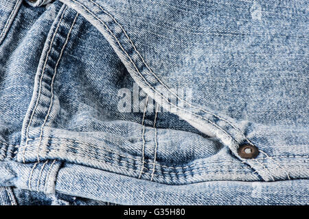 Closeup of a pocket on a pair of blue jeans. Stock Photo