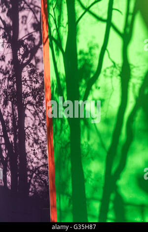 Shadows on colourful Museum of Contemporary Art, Rosario, Santa Fe province, Argentina Stock Photo