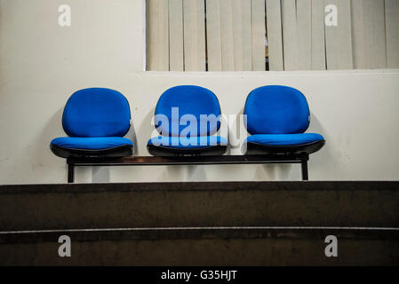 Three seats in a waiting room Stock Photo